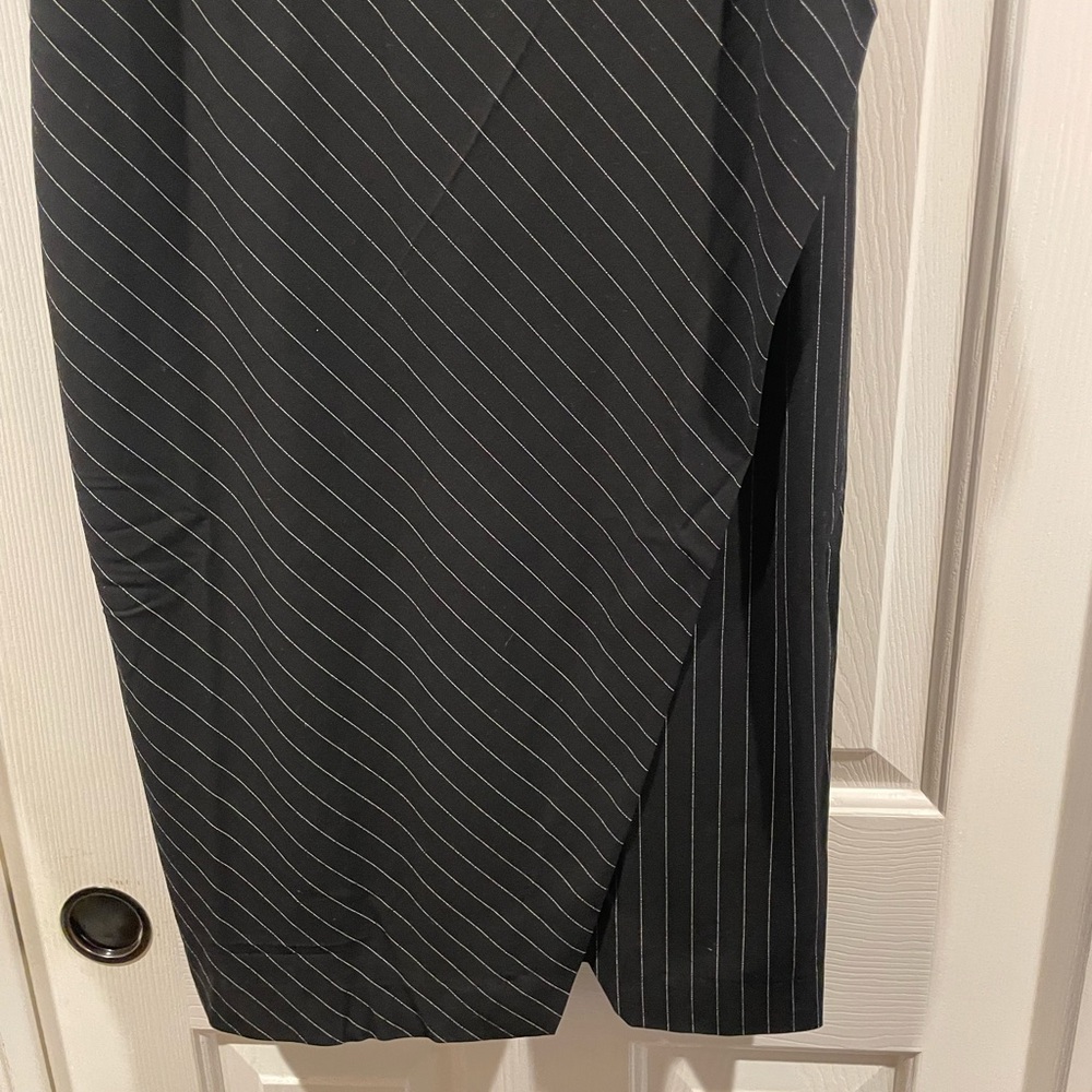 DKNY Black Pinstripe Midi Dress size 6 new with tags - Picture 5 of 10